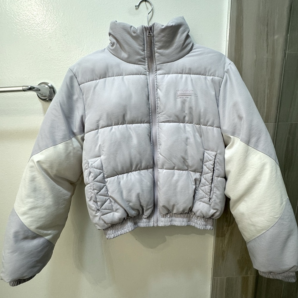 Lavender & White Puffer Jacket - size Small